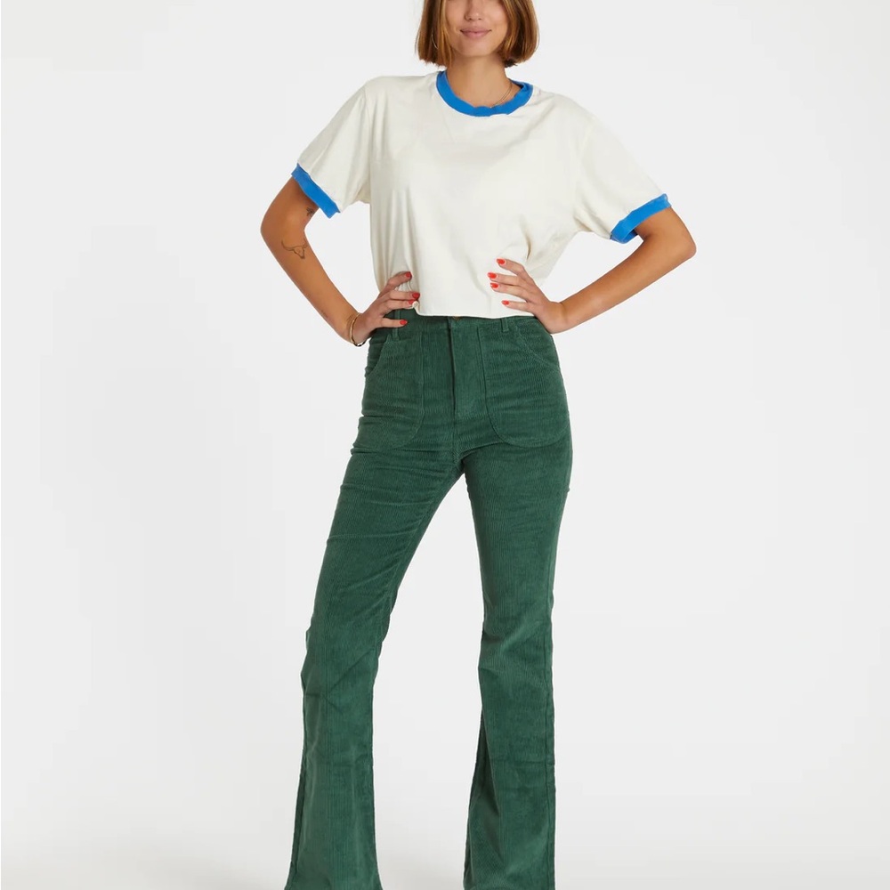 Hammies Green Corduroy Flare Pants NWT